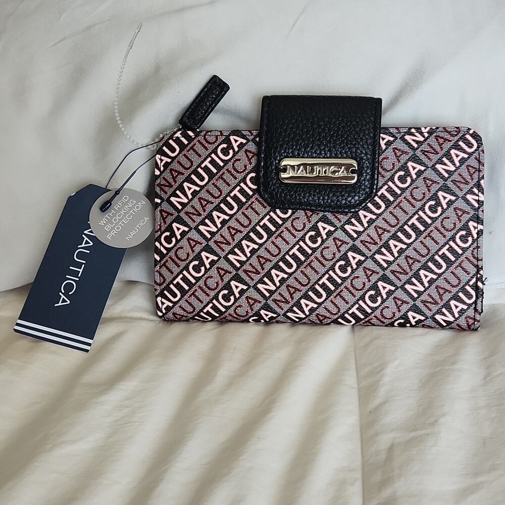 Nautica Logo Pattern RFID Blocking Wallet - NWT